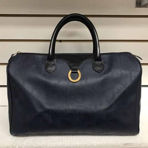 CHRISTIAN DIOR DUFFLE BAG VINTAGE NAVY FINAL SALE - Picture 1 of 8
